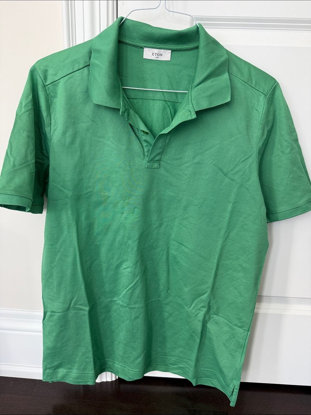 Eton Men's Bright Green 100% Cotton Short-Sleeve Polo